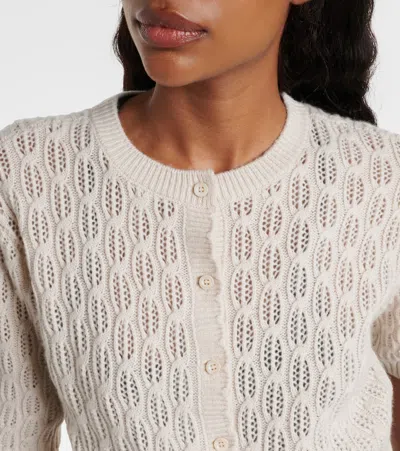 Frame Womens Oatmeal Heather The Clover Cashmere And Wool Cardigan In Brown