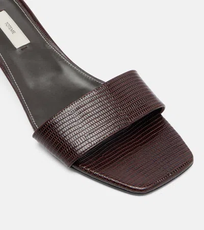 Totême Slim Lizard Embossed Bandeau Mule In Brown