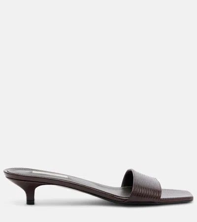 Totême Slim Lizard Embossed Bandeau Mule In Brown