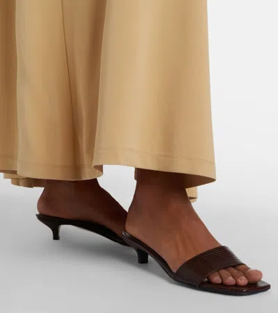 Totême Slim Lizard Embossed Bandeau Mule In Brown