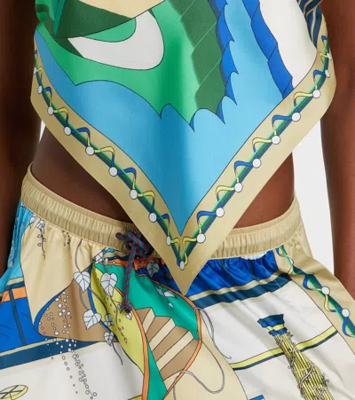Tory Burch Printed Silk Top In Multi