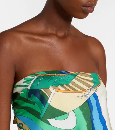 Tory Burch Printed Silk Top In Multi