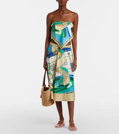 Tory Burch Printed Silk Top In Multi