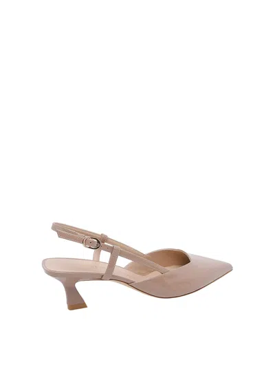 Stuart Weitzman Vinnie T Mid Heel Patent Slingback Pumps In Brown