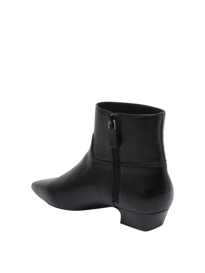 Stuart Weitzman Stassi Leather Zip Ankle Boots In Black