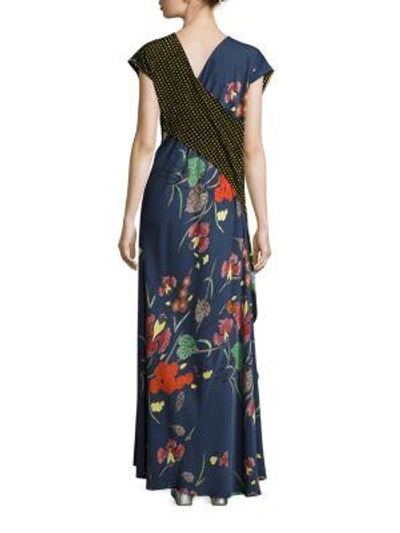 Shop Diane Von Furstenberg Draped Ruffle Gown In Multi