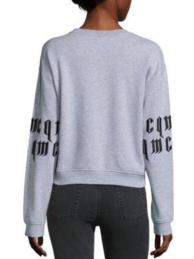 Shop Mcq By Alexander Mcqueen Gothic Print Cotton Sweatshirt In Grey