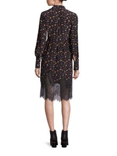 Shop Mcq By Alexander Mcqueen Pintuck Silk Peasant Dress In Vintage Floral