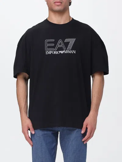 Ea7 Logo-print T-shirt In Black
