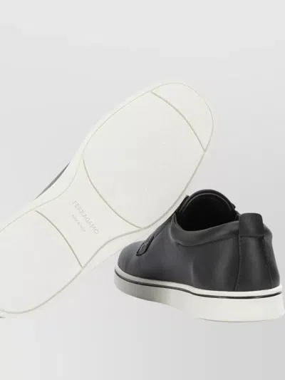 Ferragamo Alfie Loafers Slip On Round Toe In Black