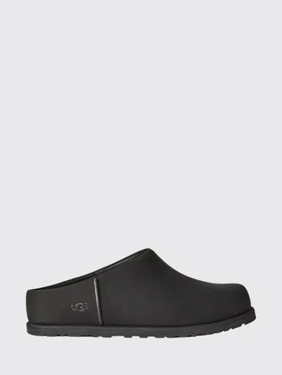 Ugg Slip-on Sabot Shoes With Rounded Toe And Matte Finish In Black