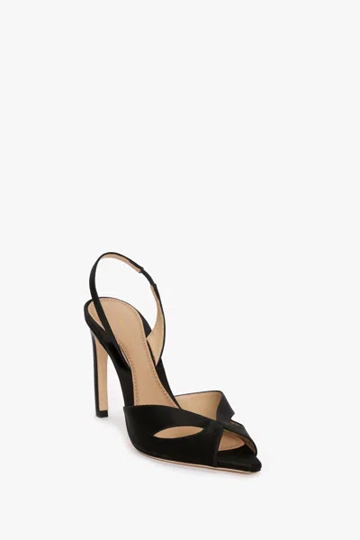 Victoria Beckham Satin Harlow Mask Slingback Heels 100 In Black