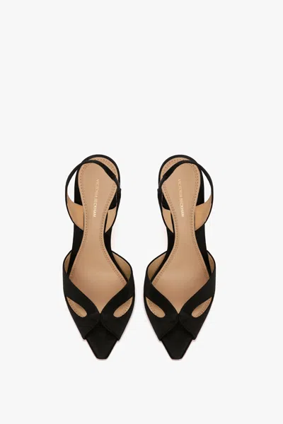 Victoria Beckham Satin Harlow Mask Slingback Heels 100 In Black