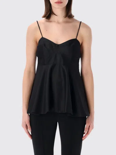 Rohe Paneled Duchesse-satin Peplum Bustier Top In Black