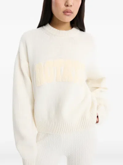 Rotate Birger Christensen Pullover Mit Rundem Ausschnitt In White