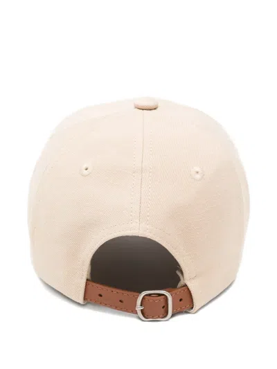 Maje Leather-patch Baseball Cap In White