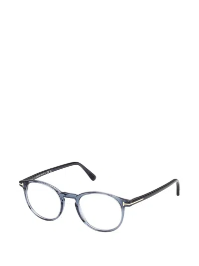 Tom Ford Round-frame Glasses In Gray