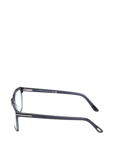Tom Ford T-logo Rectangle-frame Glasses In Gray