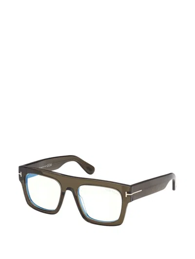 Tom Ford Square-frame Glasses In Green