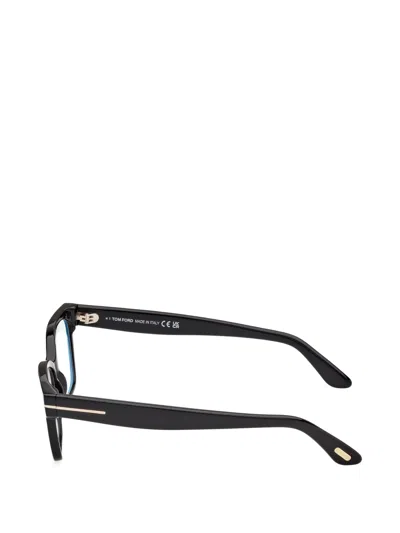 Tom Ford T-line Rectangle-frame Glasses In Black