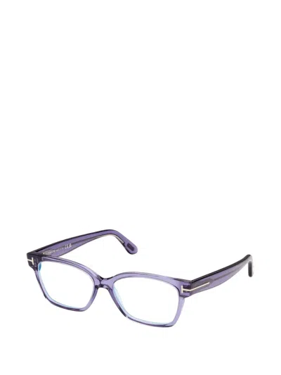 Tom Ford 55mm Cat Eye Blue Light Blocking Optical Glasses In Purple