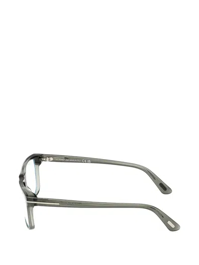 Tom Ford T-logo Rectangle-frame Glasses In Brown