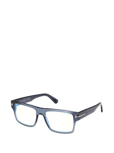 Tom Ford Rectangle-frame Glasses In Blue