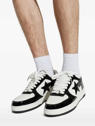 BAPE STA 亮面皮质运动鞋