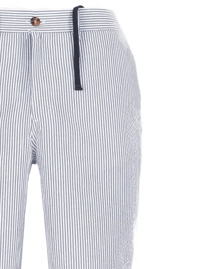 Mc2 Saint Barth Striped Drawstring Shorts In Blue