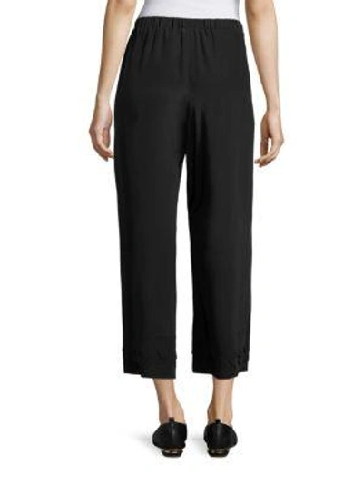 Shop Red Valentino Scalloped Silk Pants In Black