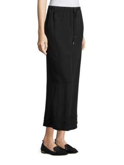 Shop Red Valentino Scalloped Silk Pants In Black