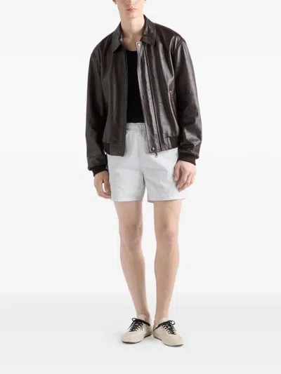 Prada Nappa Leather Bomber Jacket In Multi