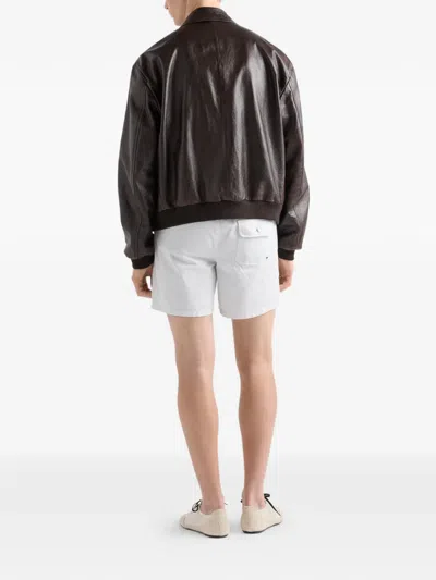 Prada Nappa Leather Bomber Jacket In Multi