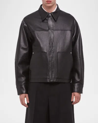 Helmut Lang Bonded Leather Jacket In Black