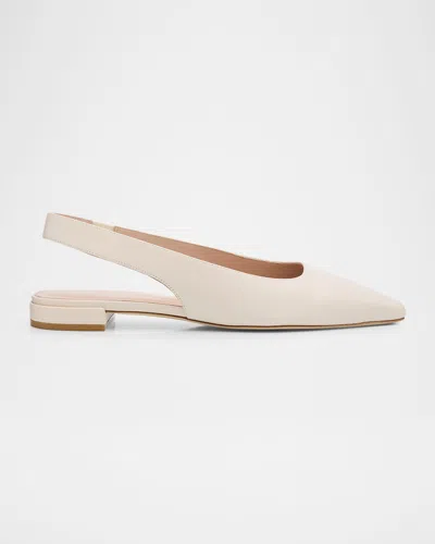 Stuart Weitzman Stassi Leather Slingback Flats In Neutral