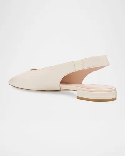 Stuart Weitzman Stassi Leather Slingback Flats In Neutral