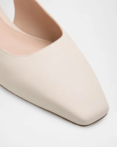 Stuart Weitzman Stassi Leather Slingback Flats In Neutral
