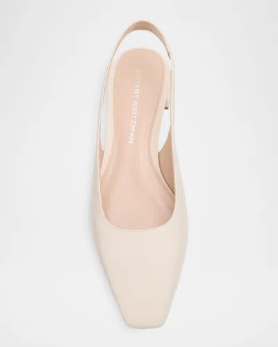 Stuart Weitzman Stassi Leather Slingback Flats In Neutral