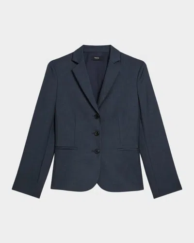 Theory Shrunken Three-button Jacket In Blue