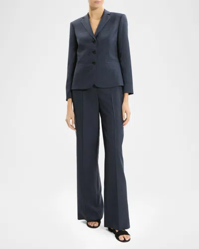 Theory Shrunken Three-button Jacket In Blue
