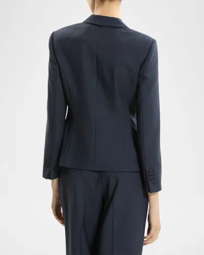 Theory Shrunken Three-button Jacket In Blue