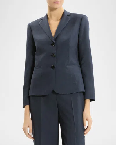 Theory Shrunken Three-button Jacket In Blue