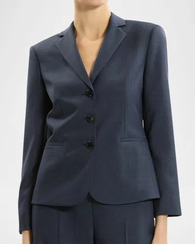 Theory Shrunken Three-button Jacket In Blue