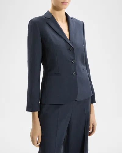 Theory Shrunken Three-button Jacket In Blue