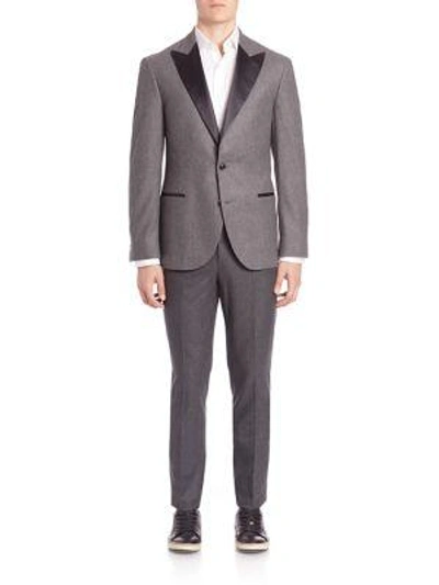 Shop Brunello Cucinelli Wool-silk Blend Suit In Grey