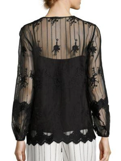 Shop Kobi Halperin Westerlee Silk Organza Blouse In Black