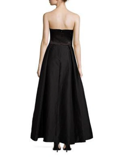 Shop Halston Heritage Strapless Skirt Overlay Jumpsuit In Black