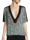 A.L.C Lilias Deep V-Neck Silk Top