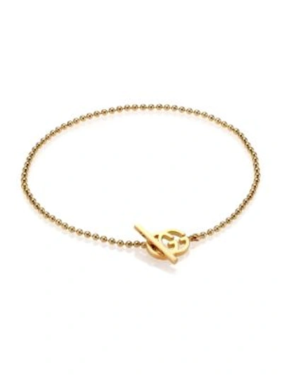 Shop Gucci Running G 18k Yellow Gold Toggle Bracelet In Na