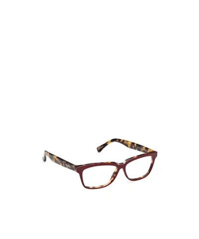 Max Mara Rectangular Frame Glasses In Brown